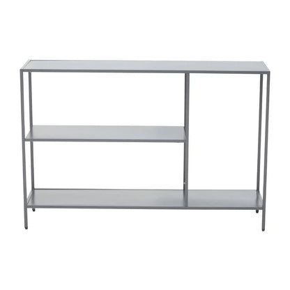 Acero Rectangular Metal Console Table With Undershelf In Grey