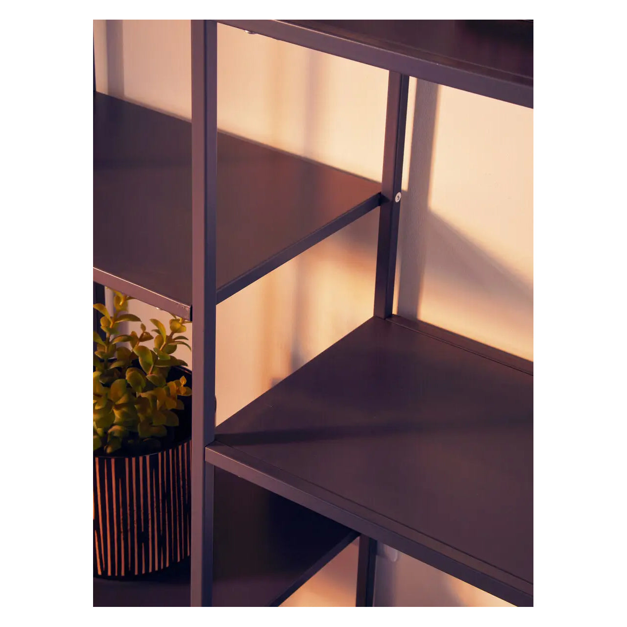 Acero Tall Metal Multi Shelving Unit In Grey