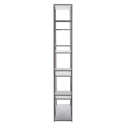 Acero Tall Metal Multi Shelving Unit In Grey
