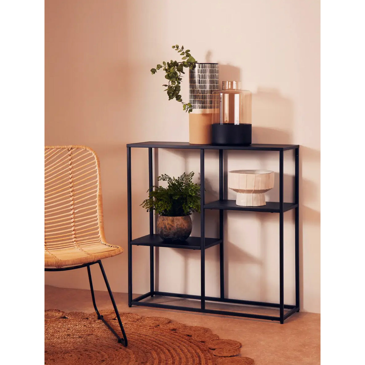 Acero Metal Multi Shelving Unit In Black