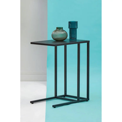 Acero Rectangular Metal Side Table In Black