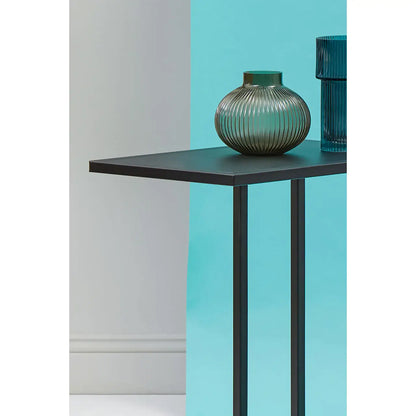 Acero Rectangular Metal Side Table In Black