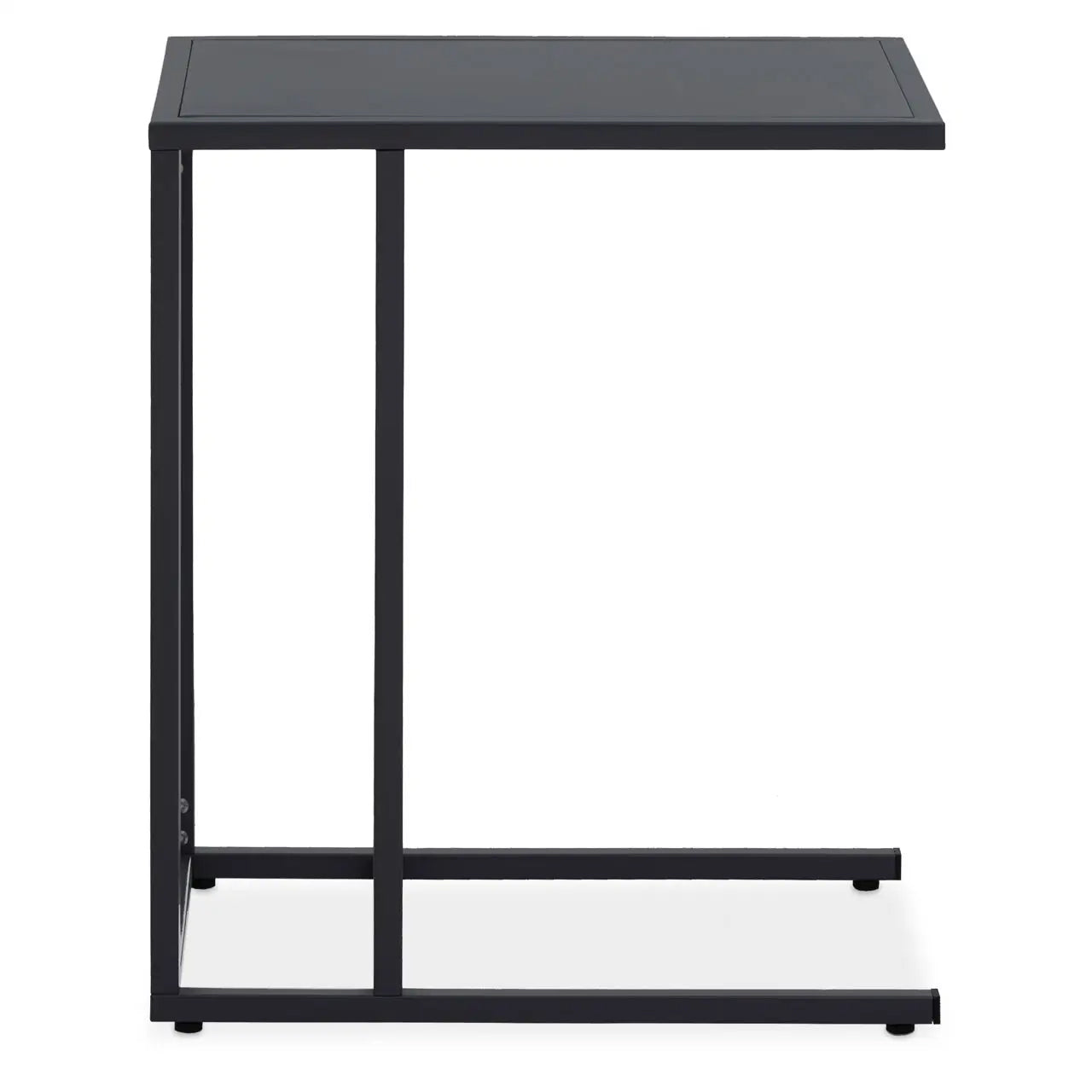Acero Rectangular Metal Side Table In Black