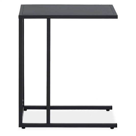 Acero Rectangular Metal Side Table In Black