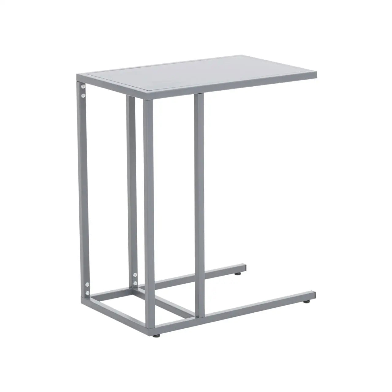 Acero Rectangular Metal Side Table In Grey