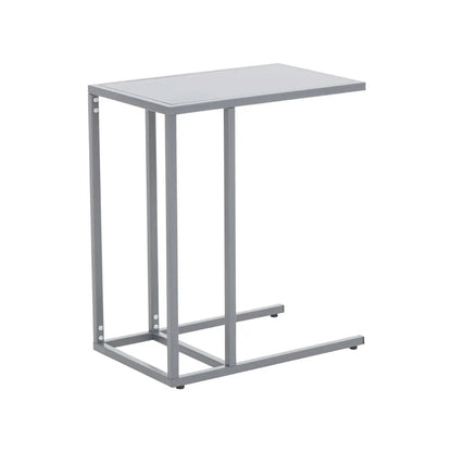 Acero Rectangular Metal Side Table In Grey