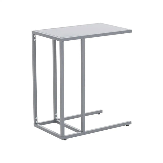 Acero Rectangular Metal Side Table In Grey