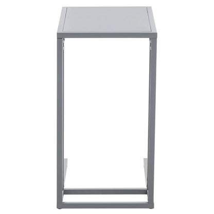 Acero Rectangular Metal Side Table In Grey