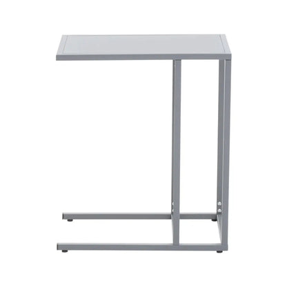 Acero Rectangular Metal Side Table In Grey
