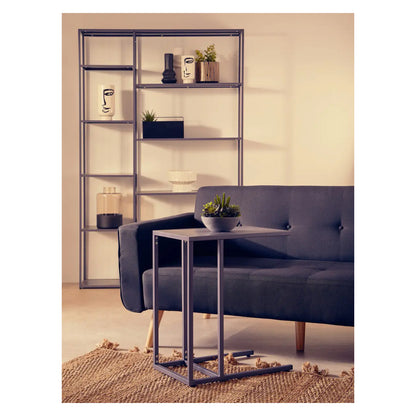Acero Rectangular Metal Side Table In Grey