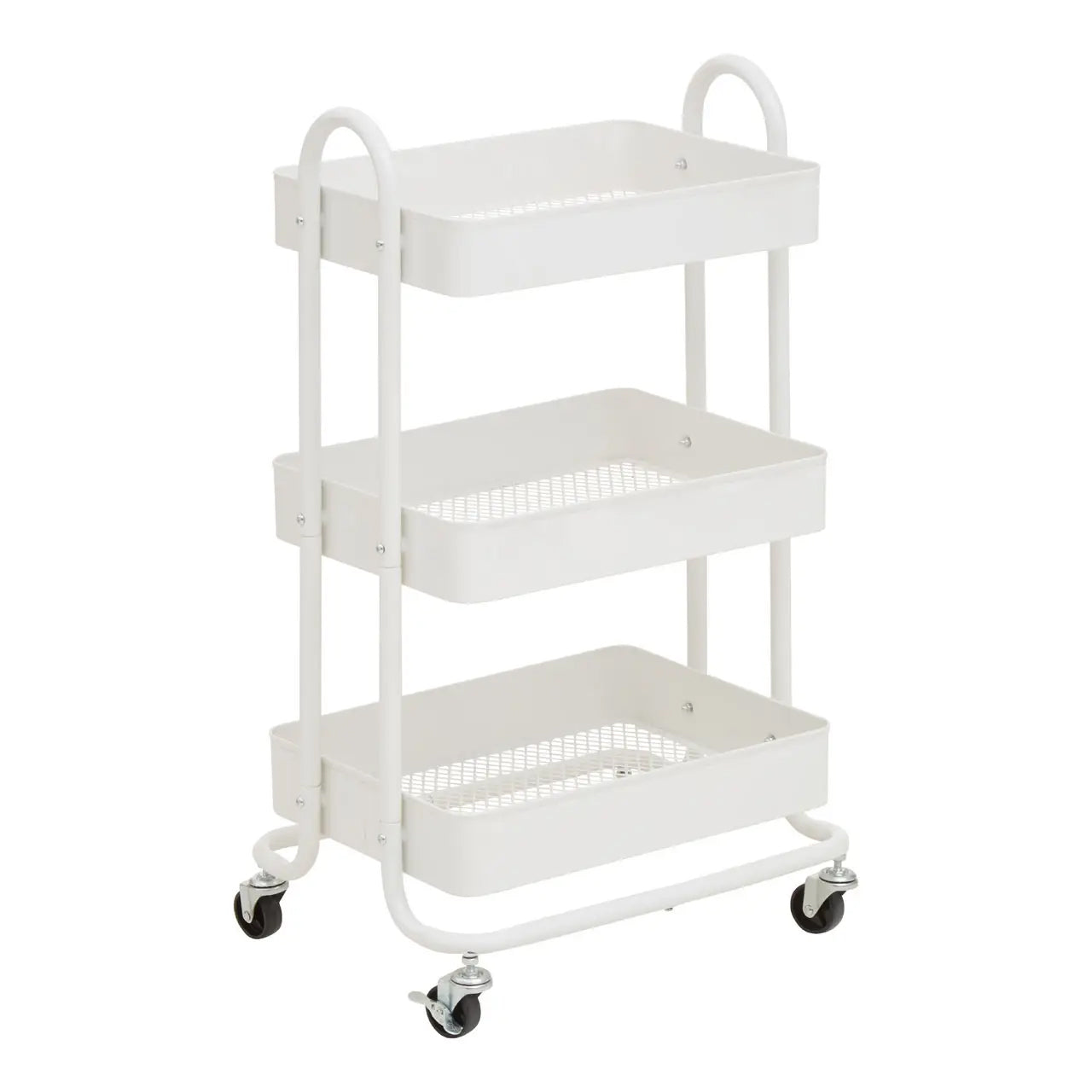 Acero Metal Three Tier Trolley In White