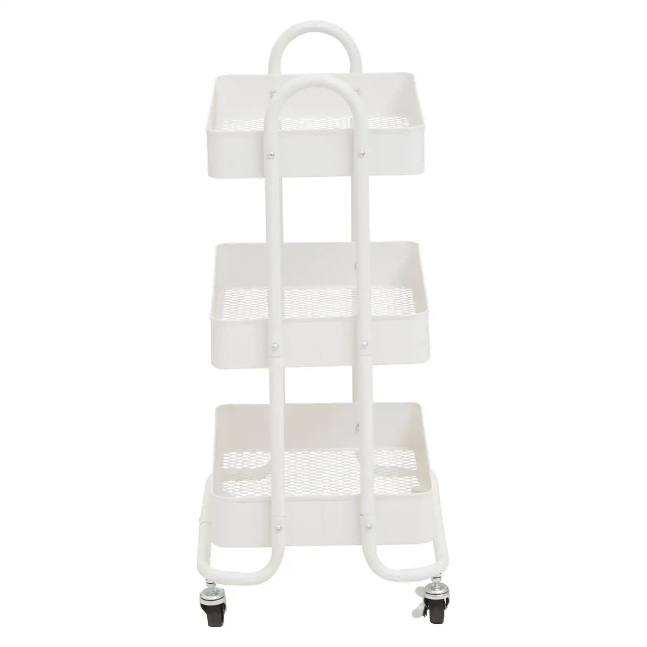 Acero Metal Three Tier Trolley In White