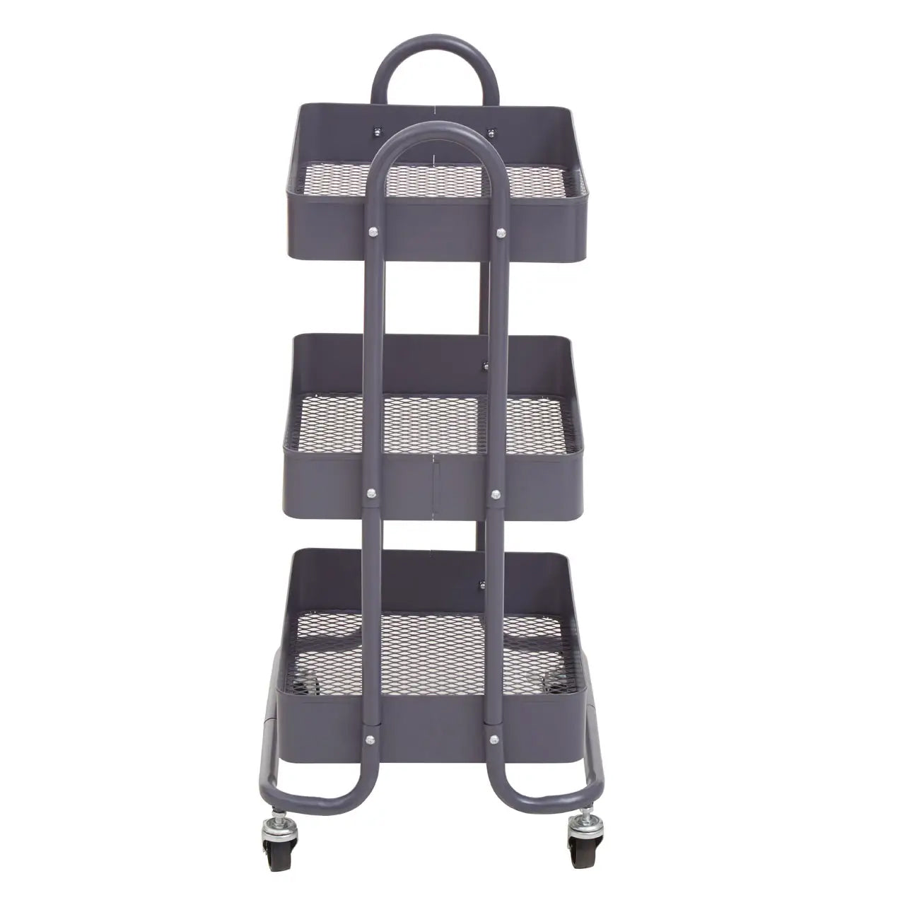 Acero Metal Three Tier Trolley In Grey