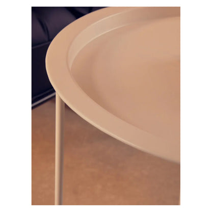 Acero Round Metal Side Table In White
