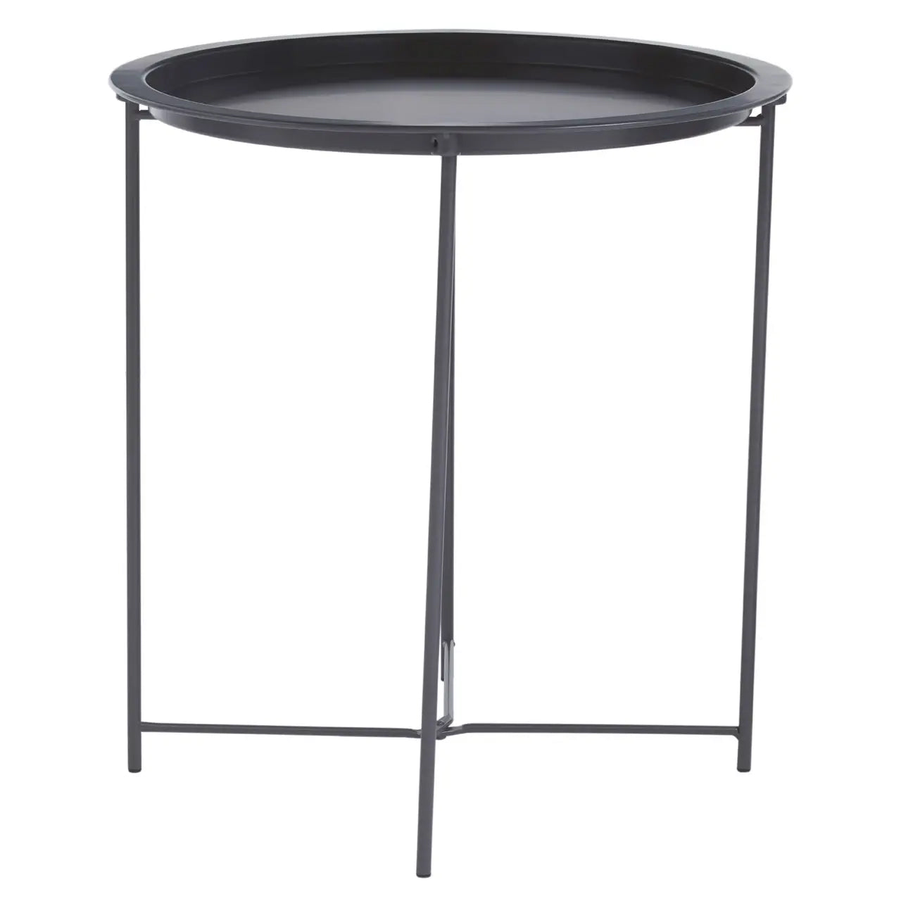 Acero Round Metal Side Table In Grey