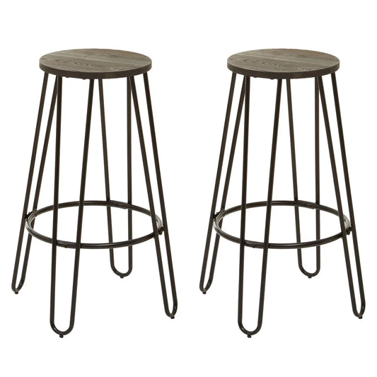 District Wooden Bar Table And Stool Set In Elm