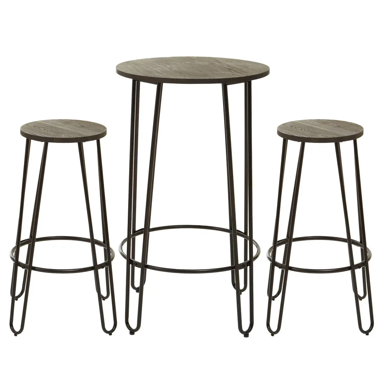 District Wooden Bar Table And Stool Set In Elm