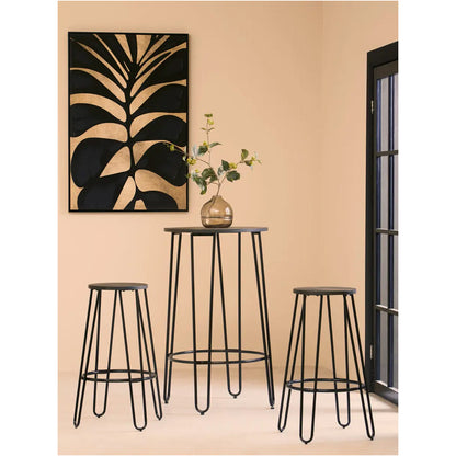 District Wooden Bar Table And Stool Set In Elm
