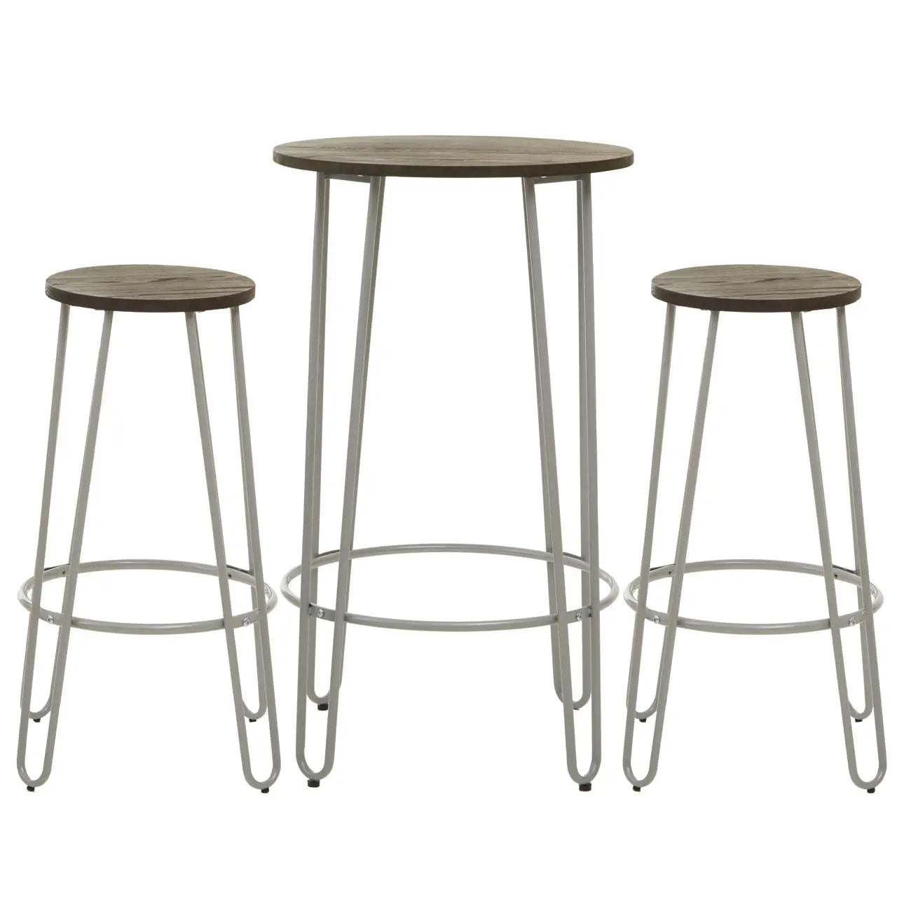 District Elm Wood Bar Table And Stool Set