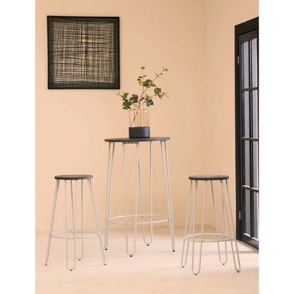 District Elm Wood Bar Table And Stool Set