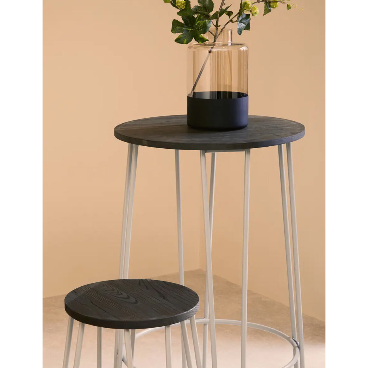 District Elm Wood Bar Table And Stool Set