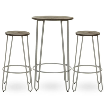 District Elm Wood Bar Table And Stool Set