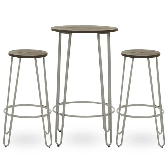 District Elm Wood Bar Table And Stool Set