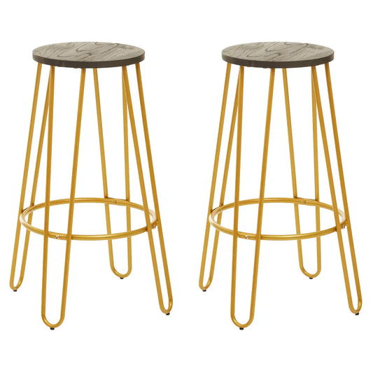 District Bar Table And Stool Set In Gold