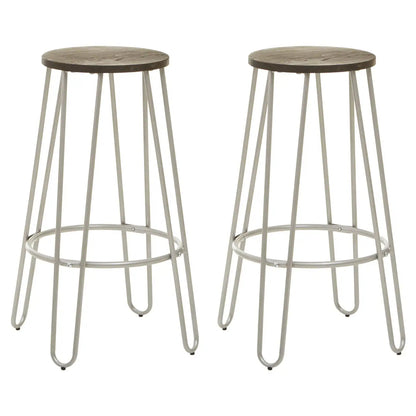 District Bar Table And Stool Set In Silver