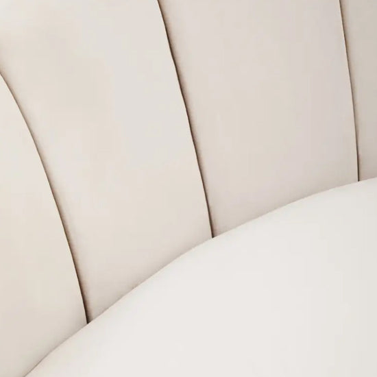 Hasna Velvet 3 Seater Sofa In Beige With Gold Metal Legs