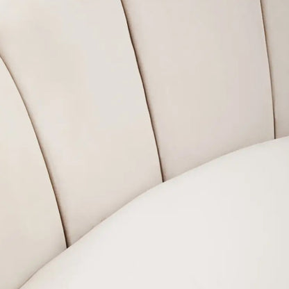 Hasna Velvet 3 Seater Sofa In Beige With Gold Metal Legs
