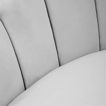 Hasna Velvet 3 Seater Sofa In Grey With Gold Metal Legs