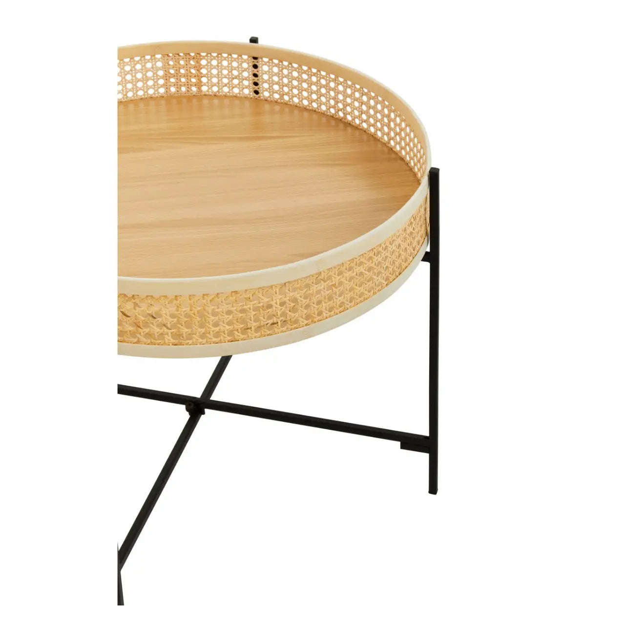 Depok Natural Rattan Coffee Table With Cross Legs
