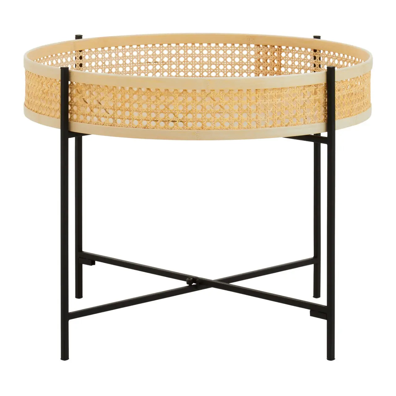 Depok Natural Rattan Coffee Table With Cross Legs