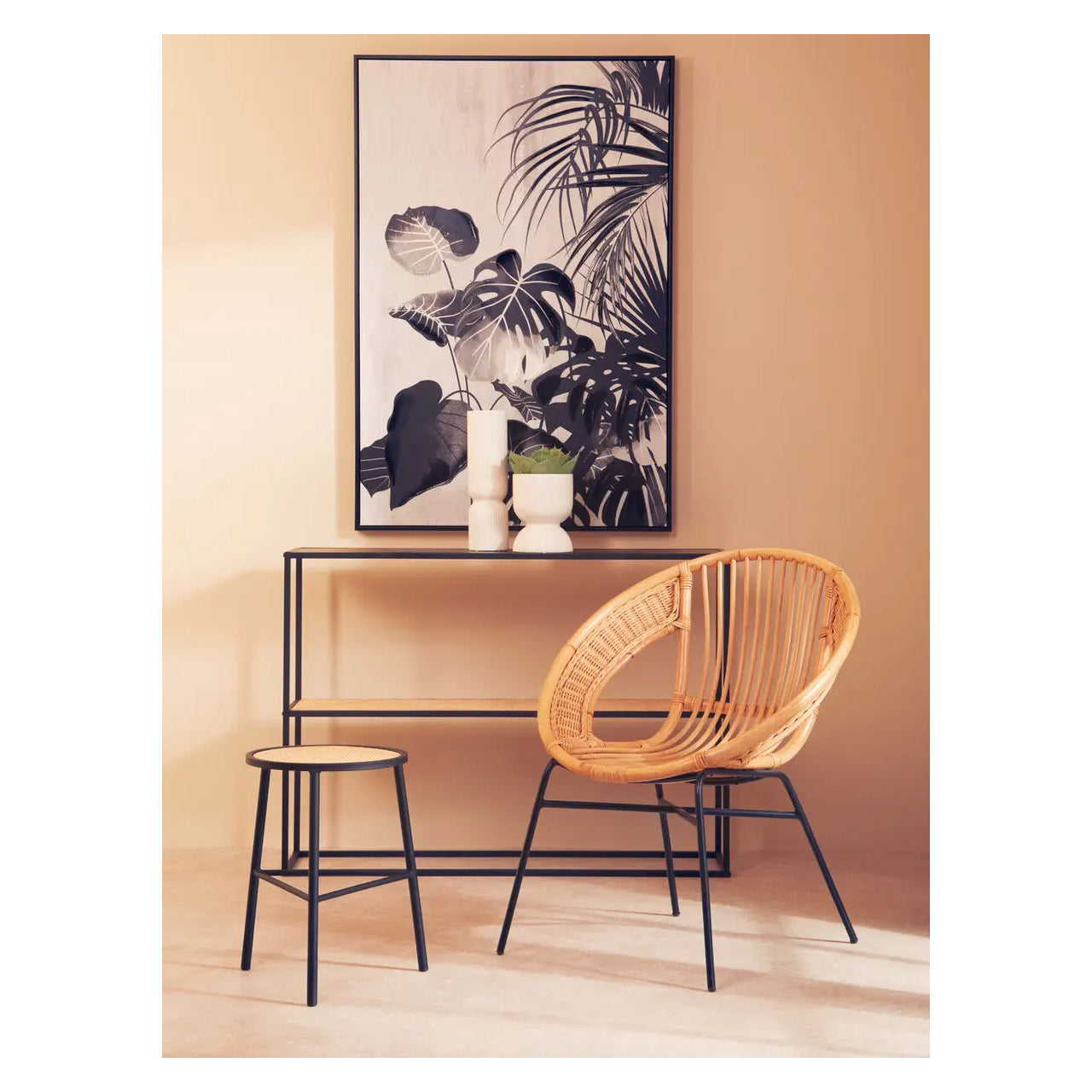 Depok Rattan Seat Stool In Natural