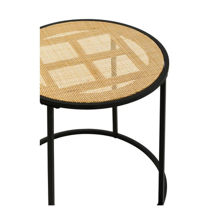 Depok Round Rattan Side Table In Natural