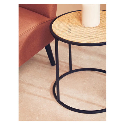 Depok Round Rattan Side Table In Natural