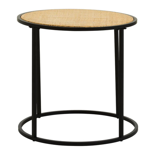 Depok Round Rattan Side Table In Natural