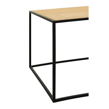 Depok Natural Ratan Coffee Table With Black Wooden Base