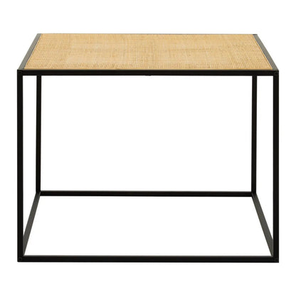 Depok Natural Ratan Coffee Table With Black Wooden Base