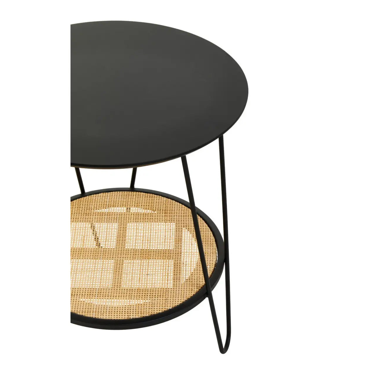 Depok Metal Side Table In Black With Hairpin Legs