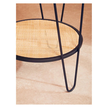 Depok Metal Side Table In Black With Hairpin Legs