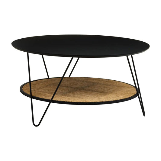 Depok Round Metal Top Coffee Table With Hairpin Legs