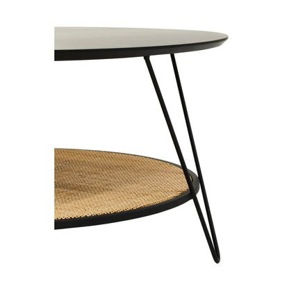 Depok Round Metal Top Coffee Table With Hairpin Legs