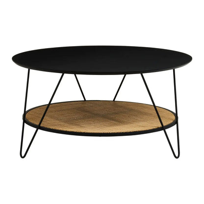Depok Round Metal Top Coffee Table With Hairpin Legs
