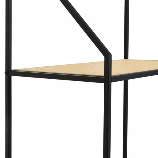 Depok Wooden 5 Tier Shelving Unit In Natural Rattan