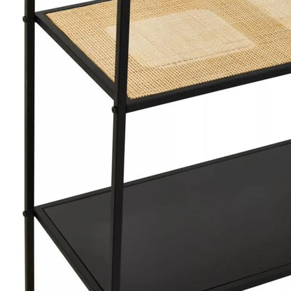 Depok Wooden 5 Tier Shelving Unit In Natural Rattan