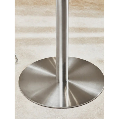 Metropolitan Round Clear Glass Dining Table With Silver Steel Base
