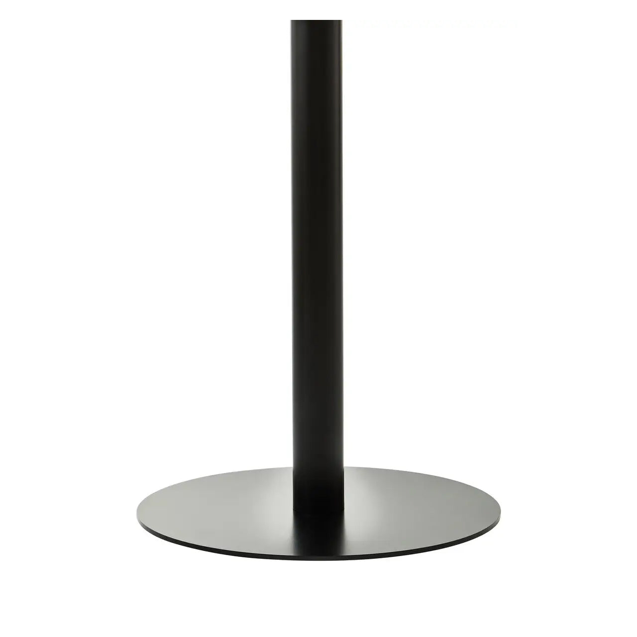 Metropolitan Round Clear Glass Dining Table With Matt Black Steel Base