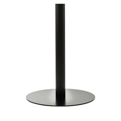 Metropolitan Round Clear Glass Dining Table With Matt Black Steel Base